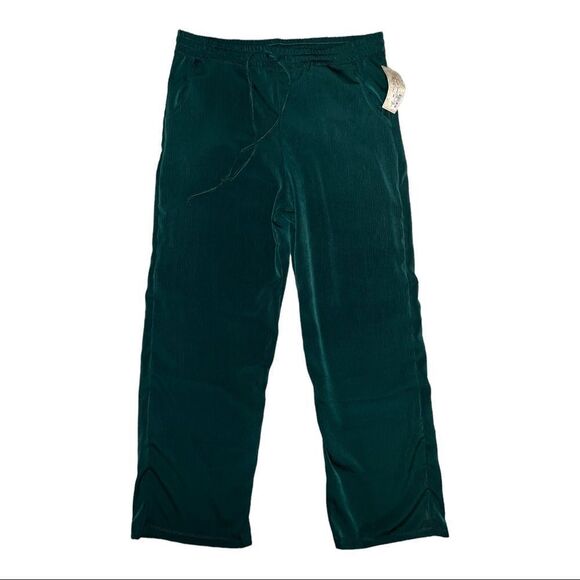 French Laundry True Green Palazzo Wide Leg Drawstring Pants Womens Medium NWT - Picture 1 of 4